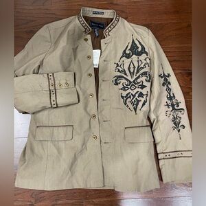 Urban Outfitters Hawkings McGill XL Tribal Studded Y2k Sleeve Hit Blazer Jacket